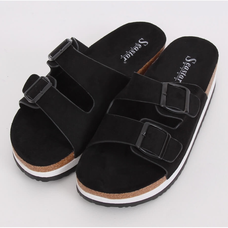 Černé pantofle scholki SS115P černé černý 2