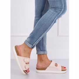 Béžové pantofle scholki SS115P Béžové vícebarevný růžový 1