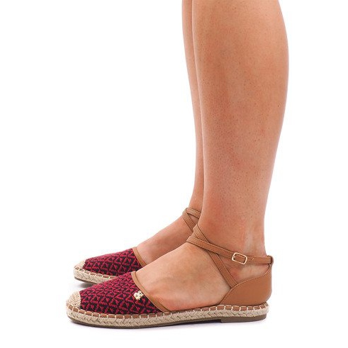 Espadrilles 452 Červené sandály hnědý černý červený 2