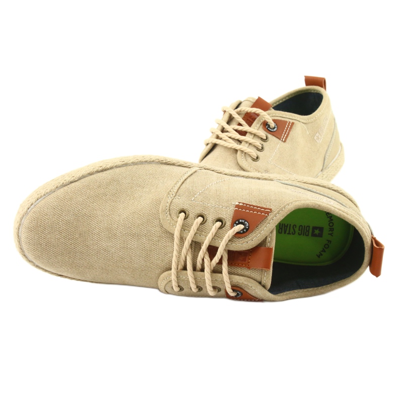 Pánské krajkové espadrilky Big Star FF174153 hnědý 5