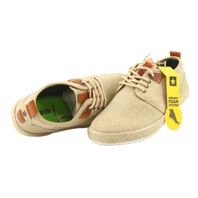 Pánské krajkové espadrilky Big Star FF174153 hnědý 6
