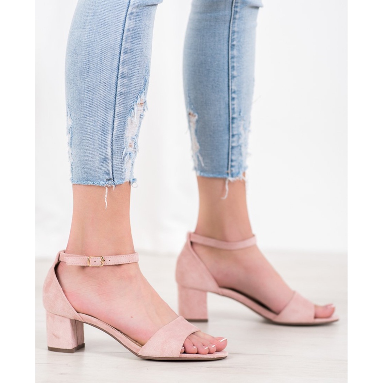 Seastar Pohodlné sandály na vysokém podpatku růžový 2