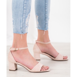 Seastar Pohodlné sandály na vysokém podpatku hnědý 1