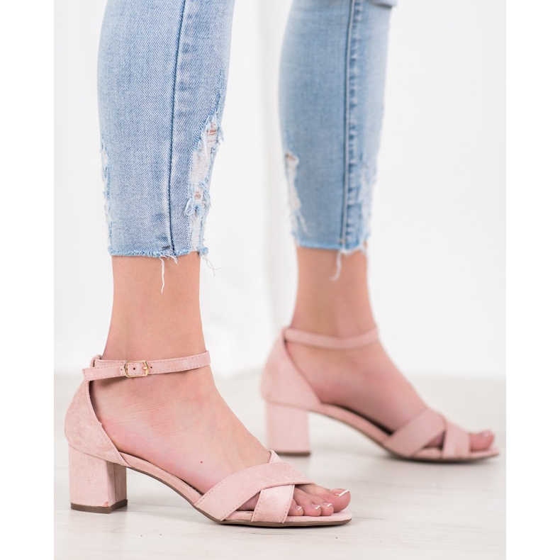 Seastar Stylové semišové sandály růžový 2