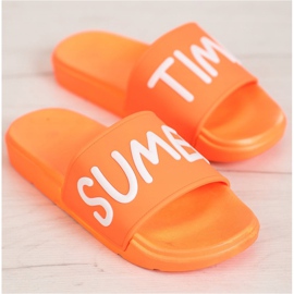 SHELOVET Gumové pantofle oranžový 2