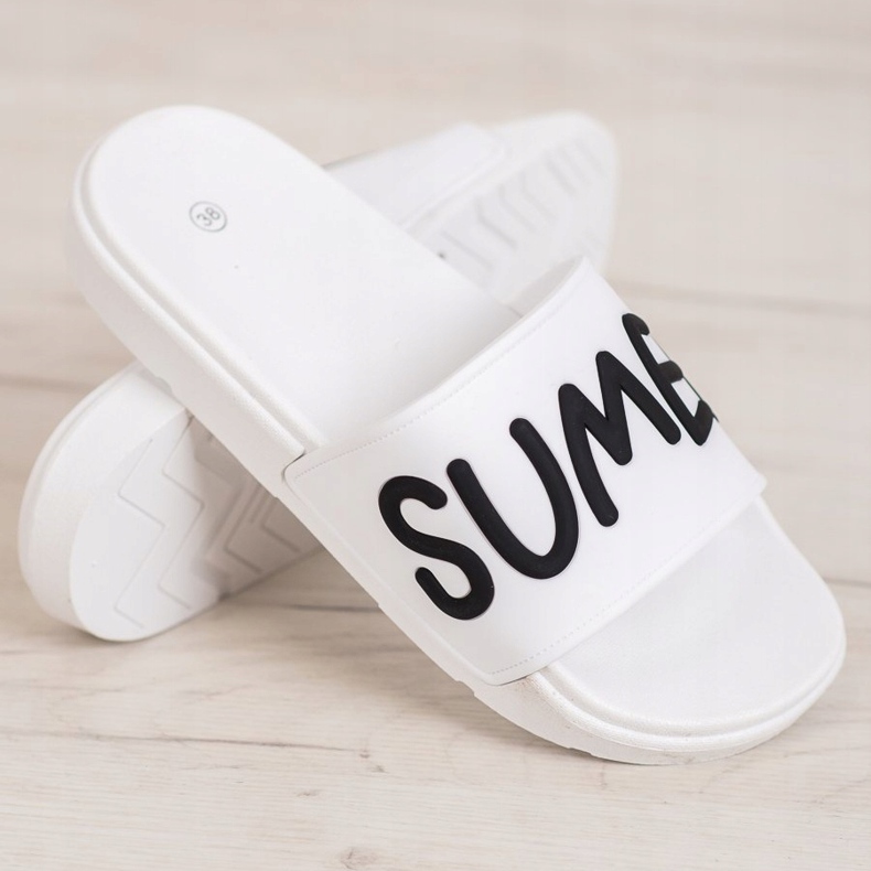 SHELOVET Gumové pantofle bílý 1