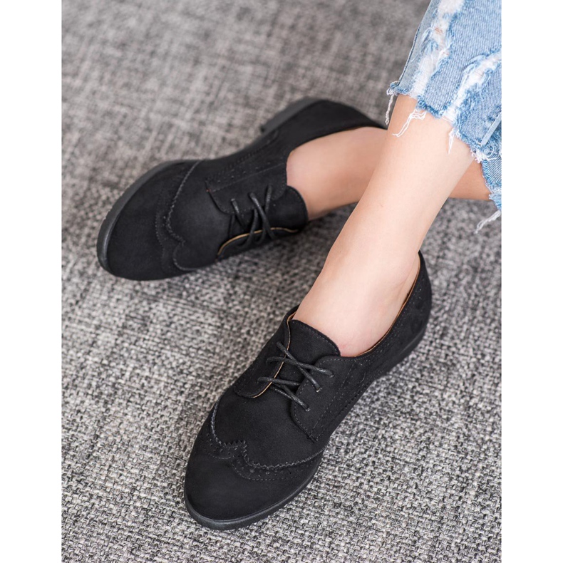 SHELOVET Klasické semišové boty černá 1