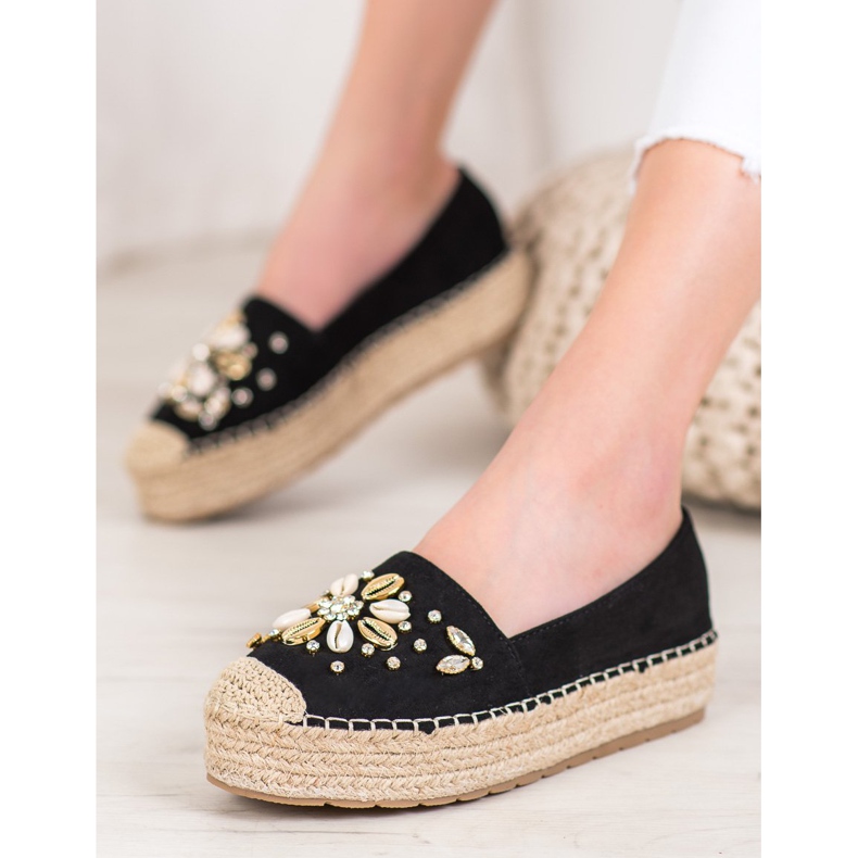 Seastar Espadrilky s ornamenty černá 2