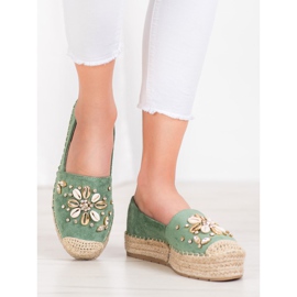 Seastar Espadrilky s ornamenty zelená 2