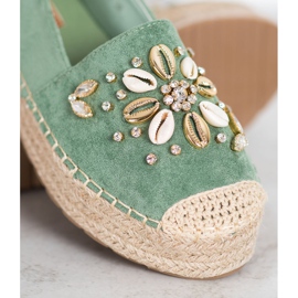 Seastar Espadrilky s ornamenty zelená 1