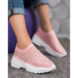 Diamantique Sportovní obuv s krystaly růžový 2