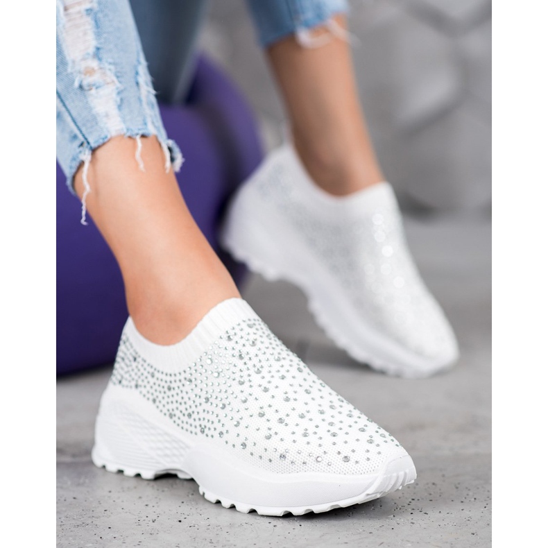 Diamantique Sportovní obuv s krystaly bílý 2