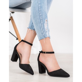 Seastar Semišové Lodičky Na Sloupu černá 1