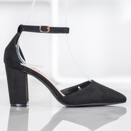 Seastar Semišové Lodičky Na Sloupu černý 2