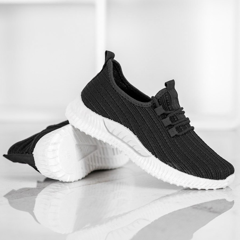 SHELOVET Textilní sportovní obuv černá 1