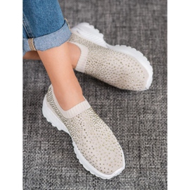 Diamantique Sportovní obuv s krystaly hnědý 1