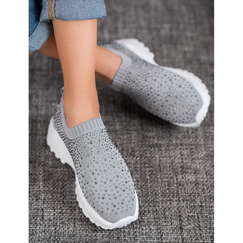 Diamantique Sportovní obuv s krystaly šedá 2