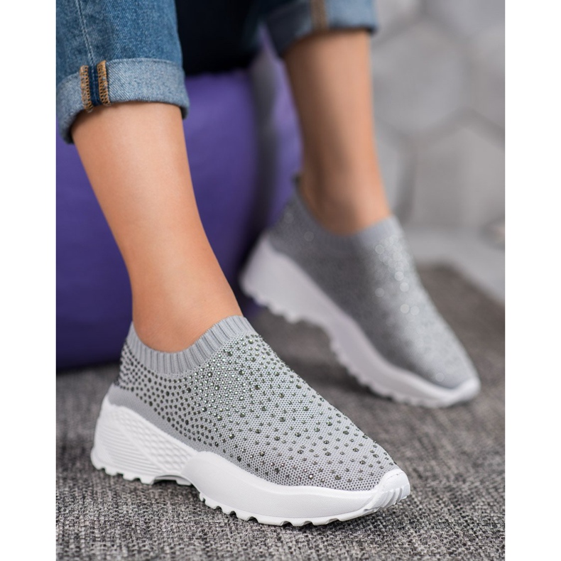 Diamantique Sportovní obuv s krystaly šedá 1