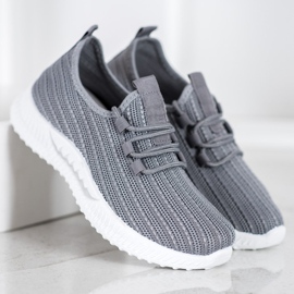 SHELOVET Textilní sportovní obuv šedá 2