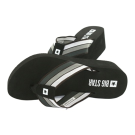 Žabky Big Star na klínku 274A300 černý šedá 4