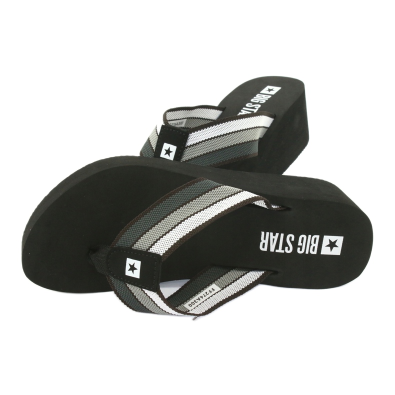 Žabky Big Star na klínku 274A300 černá šedá 4