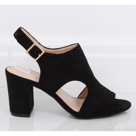 Černé sandály na vysokém podpatku 99-33A Black černá 1