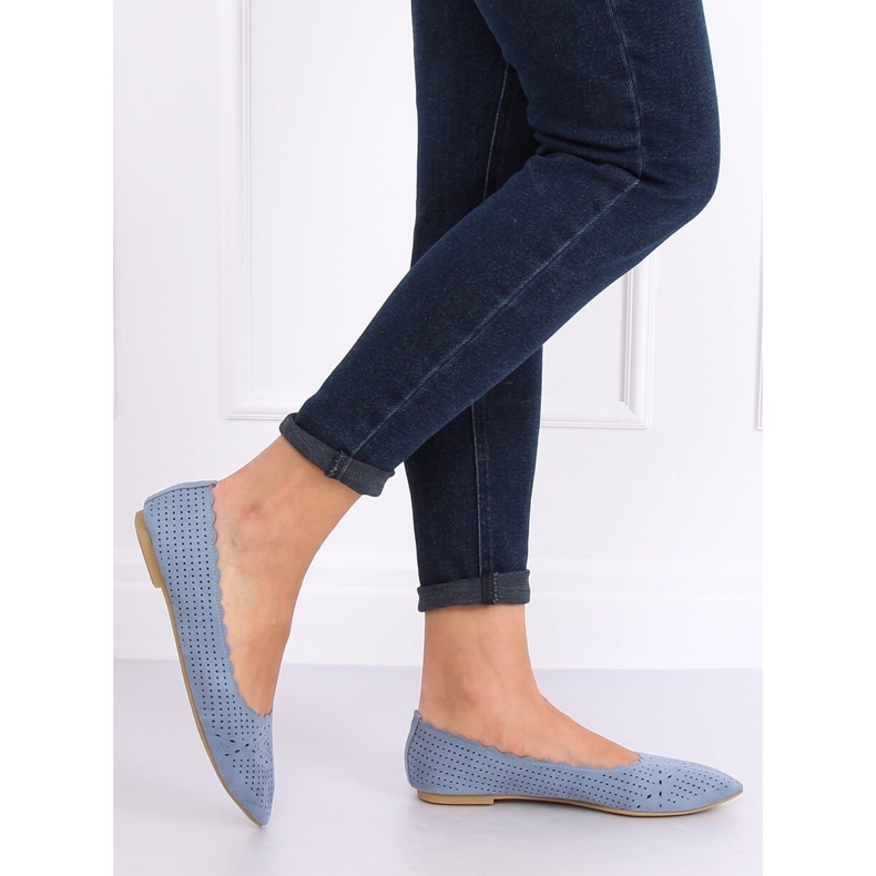 Modré prolamované balerínky NK18P Blue modrý 1