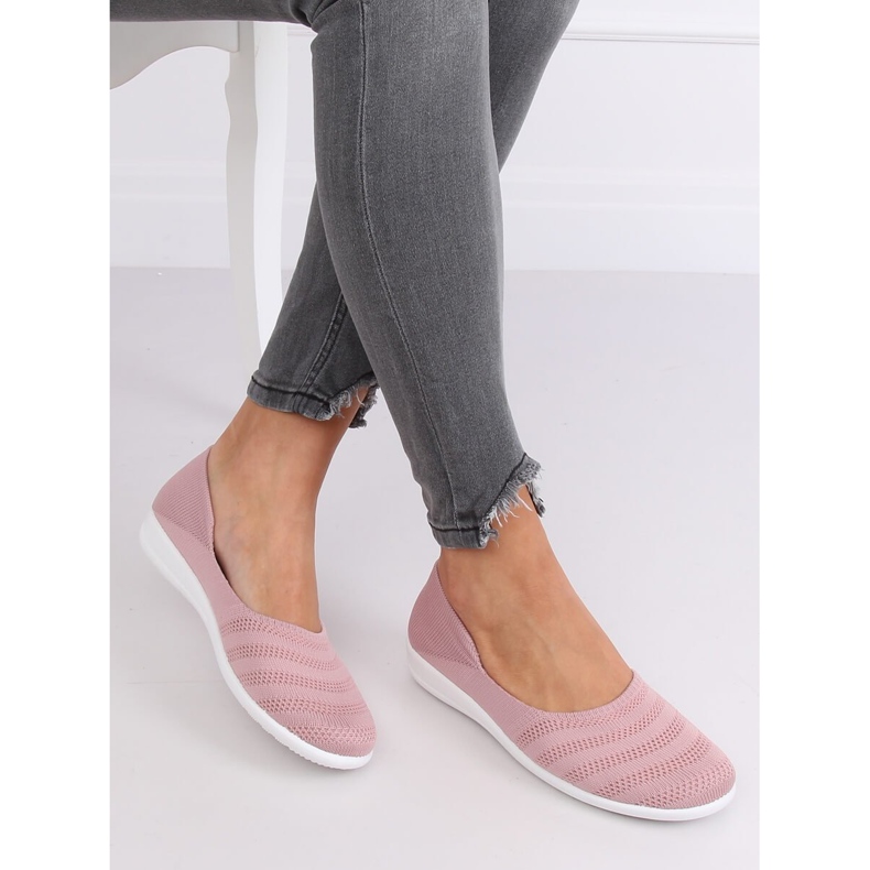 Růžové síťované balerínky IC03 Old Pink růžový 1