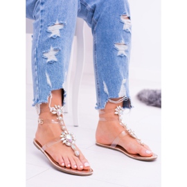 Levné boty Lu Boo Elegantní zlaté sandály Kamínky Nomire vícebarevný žluť 1