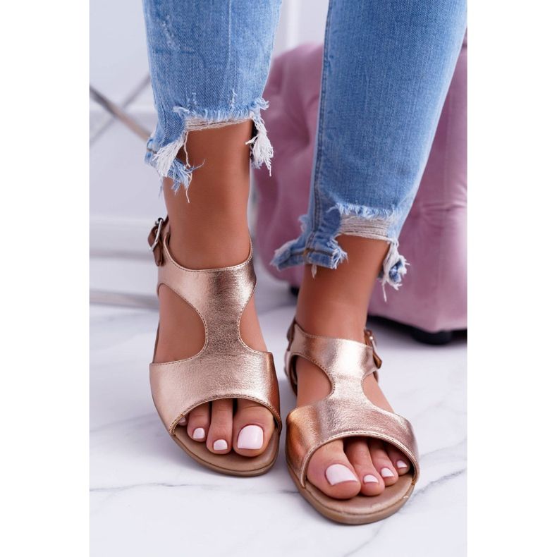 Světle zlaté sandály Kongito zlatý 2