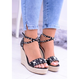 Dámské černé sandály na cvočky Jet Espadrilles Mariko černý 2