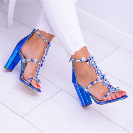 Lu Boo Cubic Zirconia Benzínové sandály Taylor vícebarevný 1