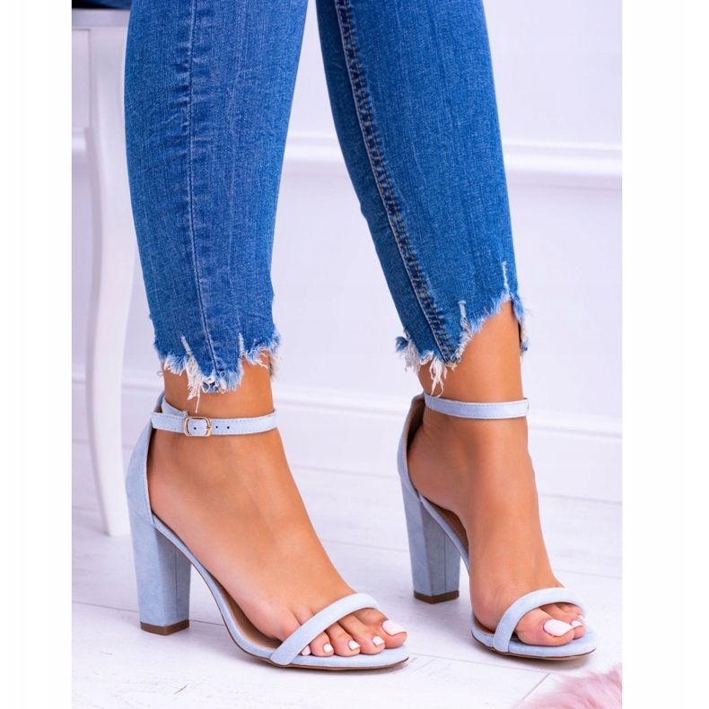 Lu Boo semišové modré sandály na baru Ripley modrý 2