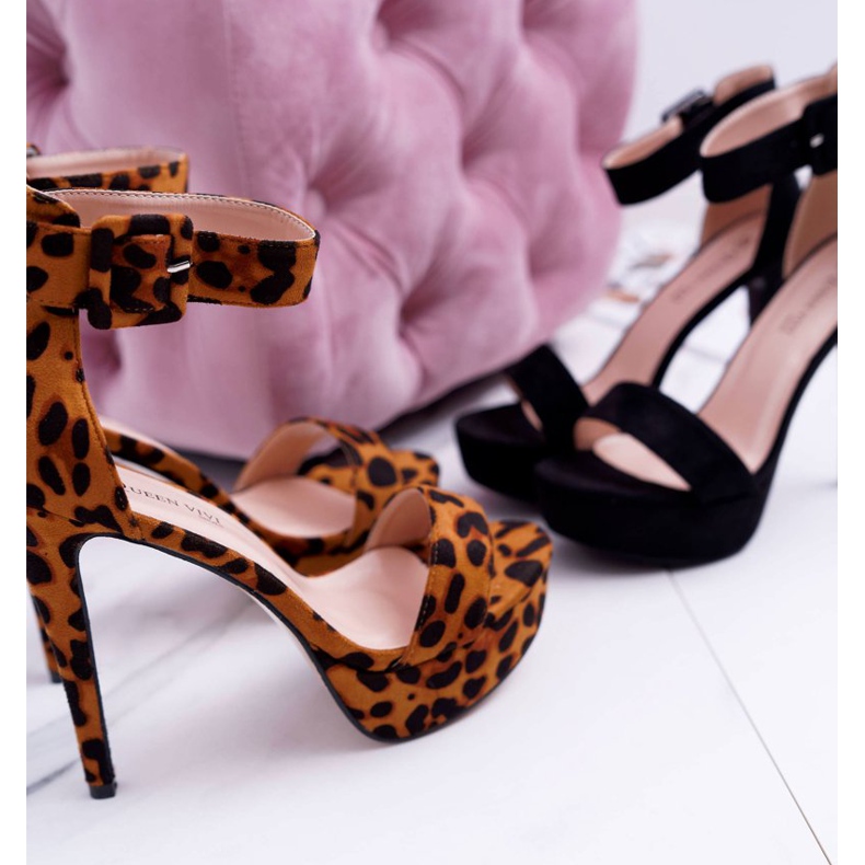 NFR Dámské sandály na vysokém podpatku Platformě Black Welbos černá 2