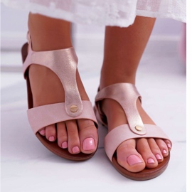 S.Barski Dámské sandály Flat Pink Verner růžový 2