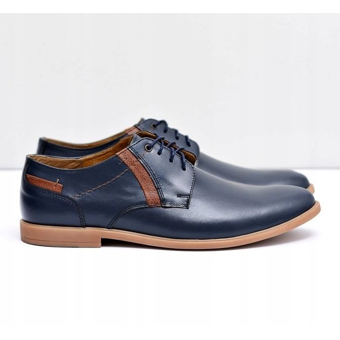 Bednarek Polish Shoes Pánské brogues Bednarek Leather Navy Blue Millo námořnická modř 2