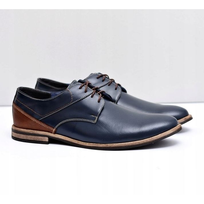 Bednarek Polish Shoes Pánské brogues Bednarek Elegantní kůže Navy Blue Marcelo námořnická modrá 1