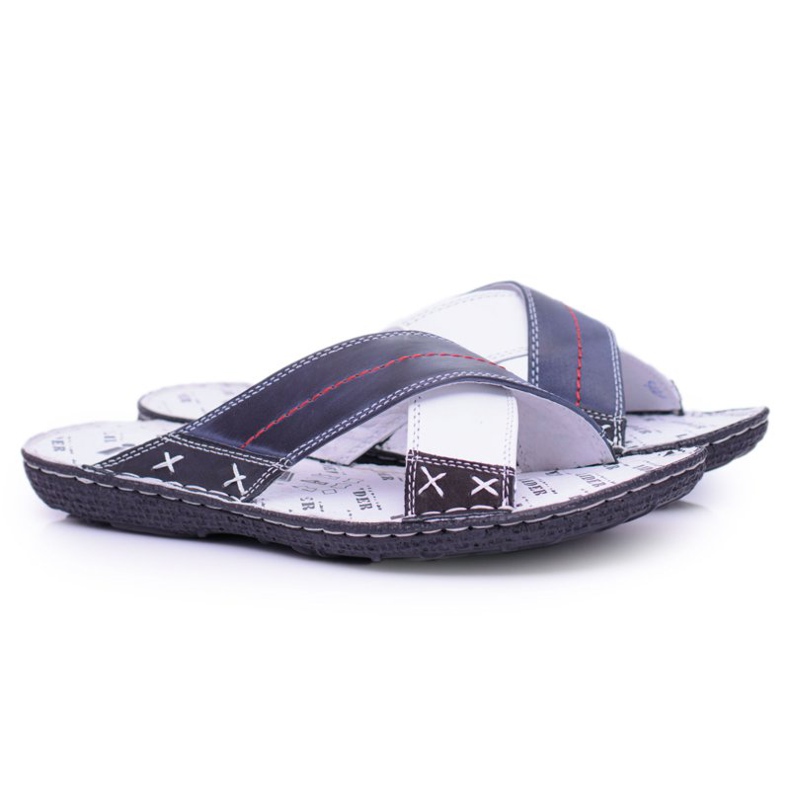 Iguana Pánské modré pantofle v tmavě modré barvě dobře námořnická modrá 1