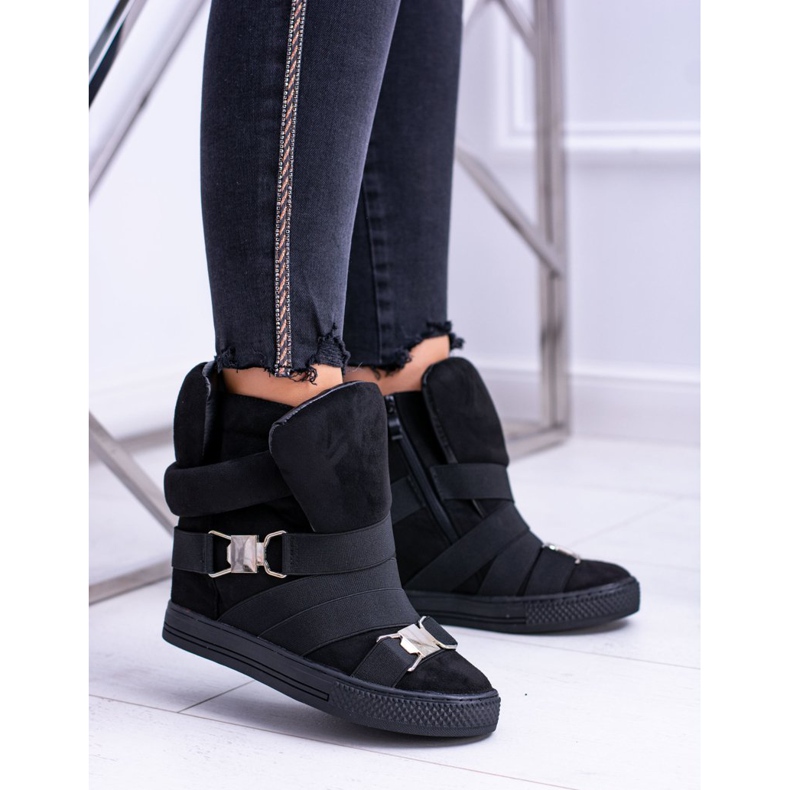 Dámské tenisky Lu Boo s elastickými pásky černé lodičky černá 1