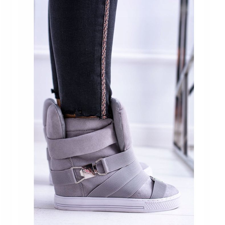 Dámské tenisky Lu Boo s gumičkami v šedé barvě šedá 2