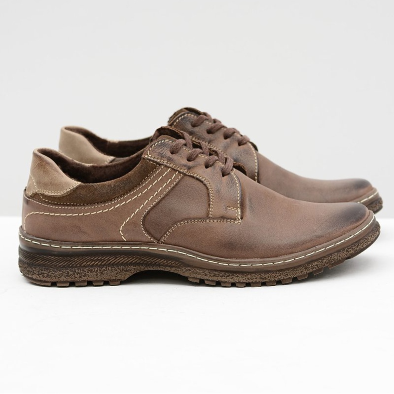 KOMODO Pánské teplé kožené boty Ernesto Brown Leather hnědý 2