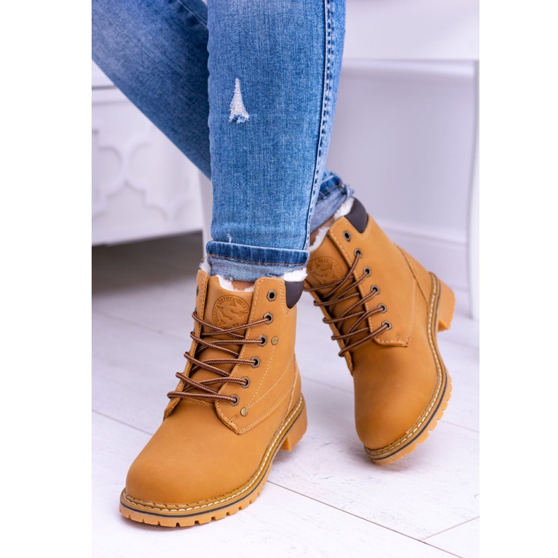 Dámské dřevěné kozačky s kožešinou od Smith's Polari hnědý 1