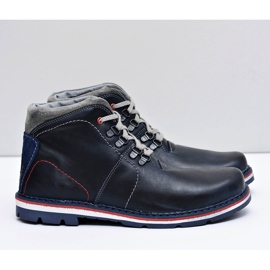 Mario Boschetti Pánské teplé kožené boty Teslo Navy Blue námořnická modř 2