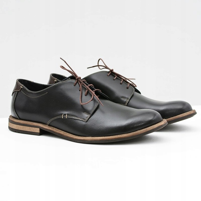 Bednarek Polish Shoes Elegantní pánské černé boty Feliciano černý 1