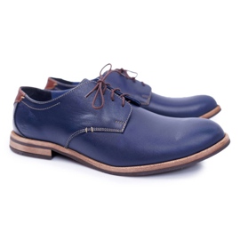 Bednarek Polish Shoes Elegantní pánské tmavě modré boty značky Feliciano námořnická modř 1
