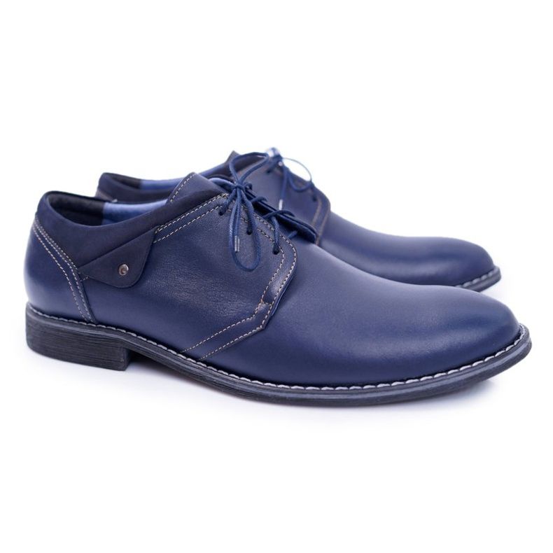 Bednarek Polish Shoes Pánské brogues Bednarek Elegantní kůže Navy Blue Oliviero námořnická modrá 1