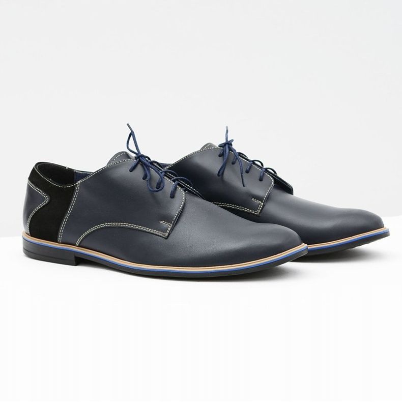 Bednarek Polish Shoes Pánské brogues Bednarek Elegantní kůže Navy Blue Biagio námořnická modrá 1