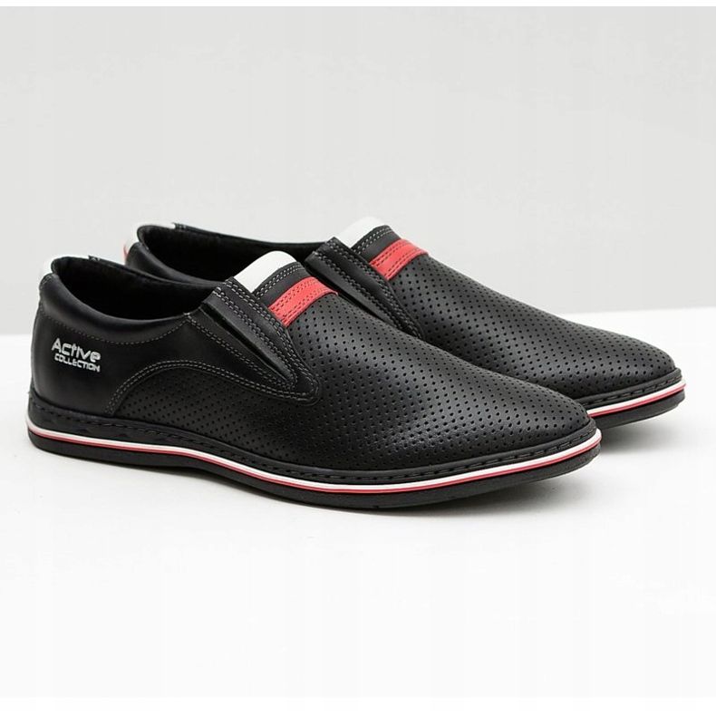 Joker Kožené pánské černé nazouvací boty Mello černá 1