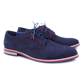 Bednarek Polish Shoes Pánské brogues Bednarek elegantní nubuková kůže tmavě modrá Pietro námořnická modř 1