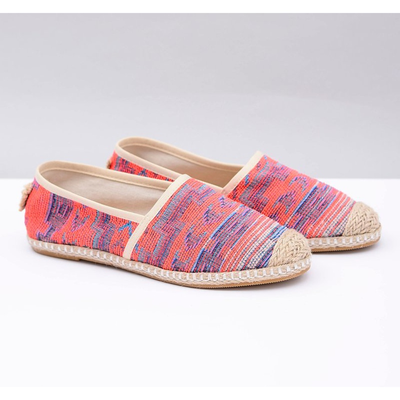 Lu Boo | Dámské plátěné espadrilky Aztec Coral Bimbi růžový 2 Lu Boo | Dámské plátěné espadrilky Aztec Coral Bimbi růžový 2